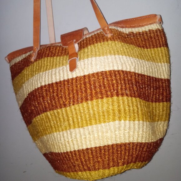 Xlarge sisal Kiondo Kikuyu Kenya Tote bag - Picture 5 of 6